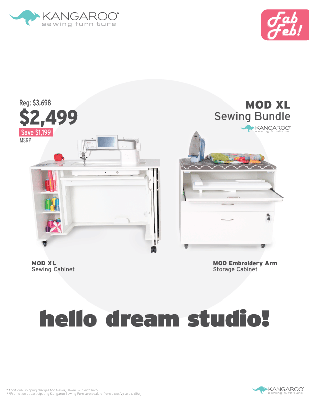 Dream Bundle, Mod XL, and  Mod Embroidery Storage Cabinet