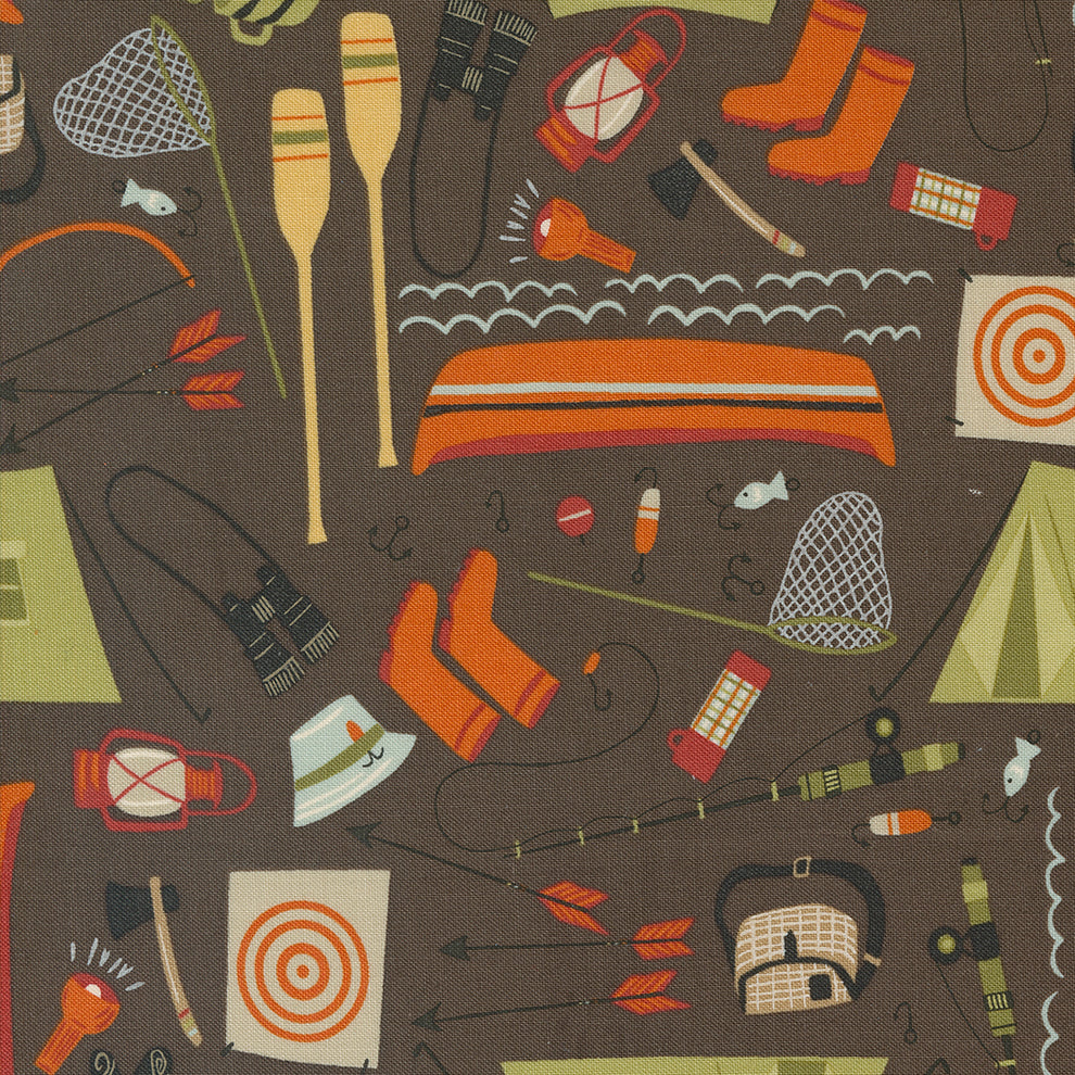 Moda Fabrics - The Great Outdoors, Tents || SOLD BY THE HALF YARD