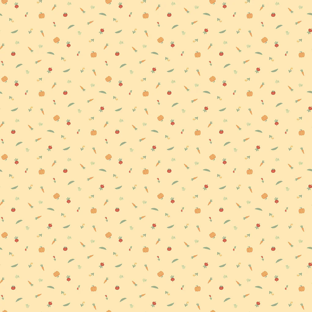 Northcott Fabrics - Quack Quack Moo, Mini Veg, Yellow Multi || SOLD BY THE HALF YARD