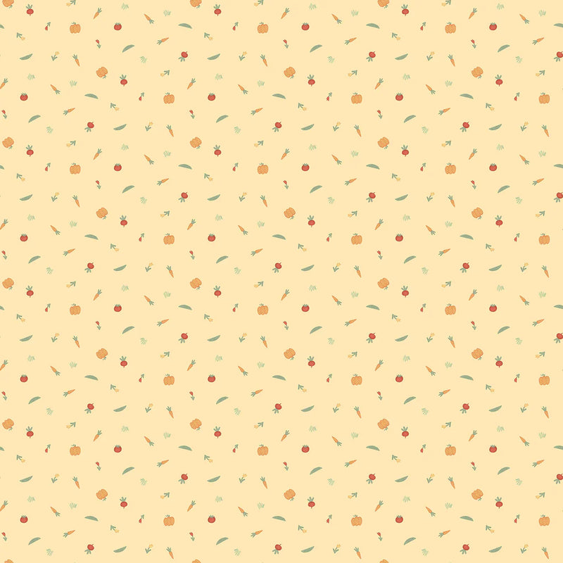 Northcott Fabrics - Quack Quack Moo, Mini Veg, Yellow Multi || SOLD BY THE HALF YARD