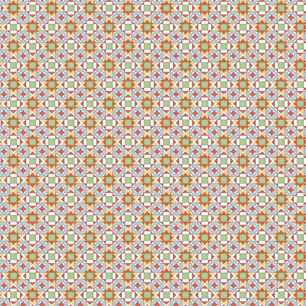 Northcott Fabrics - Quack Quack Moo, Mini Quilt Patchwork, White Multi || SOLD BY THE HALF YARD