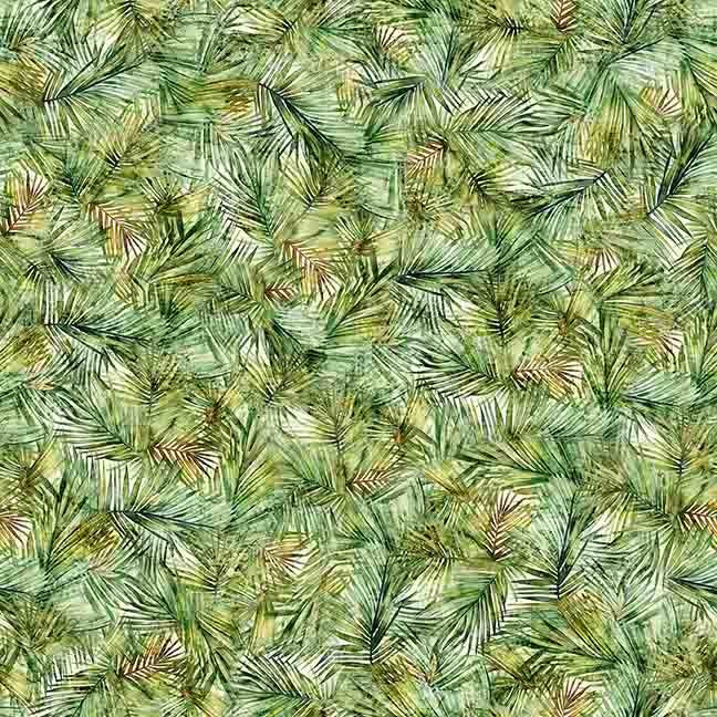 Quilting Treasures Fabric - California Dreaming, Palms, Green || SOLD BY THE HALF YARD