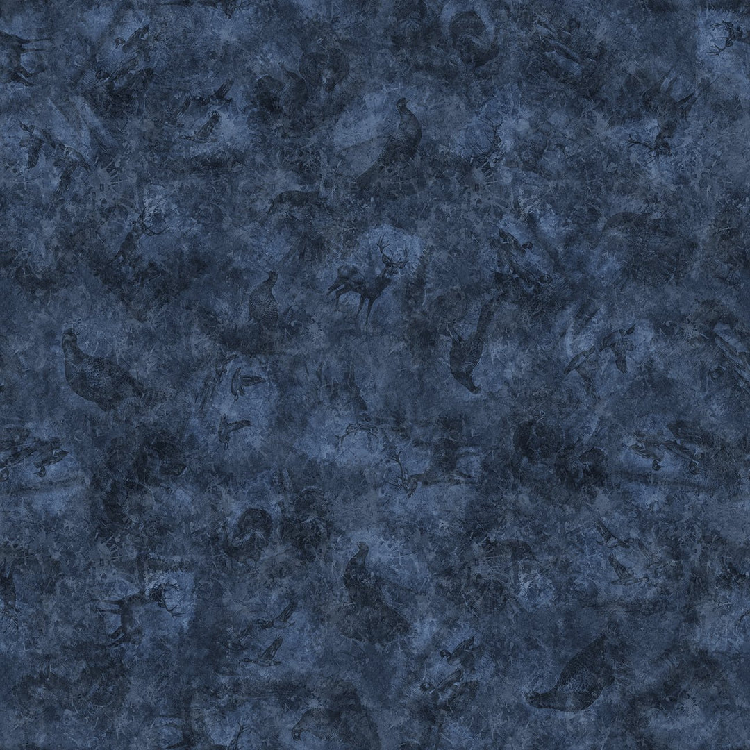 Quilting Treasures Fabric - Forest, Field and Streams, Wildlife Tonal, Ocean || SOLD BY THE HALF YARD