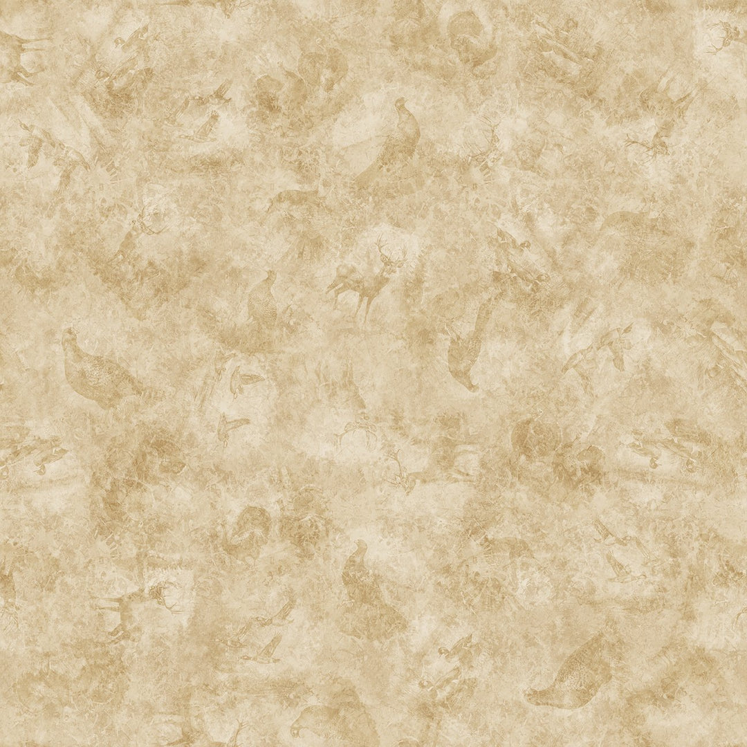 Quilting Treasures Fabric - Forest, Field and Streams, Wildlife Tonal, Wheat || SOLD BY THE HALF YARD