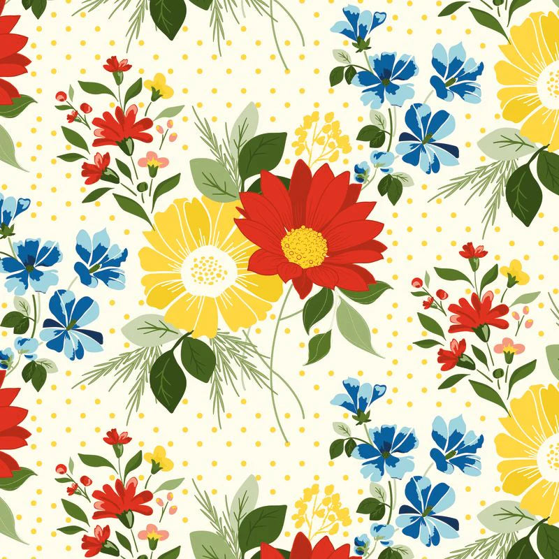 Riley Blake Designs - Summer's in Town, Main Cream || SOLD BY THE HALF YARD