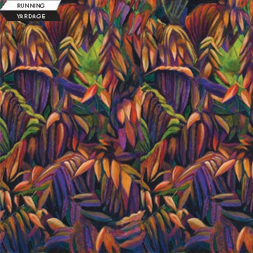 Northcott Fabrics - Forage & Fodder, Sumac, Deep Violet || SOLD BY THE HALF YARD