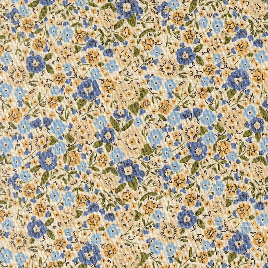 Moda Fabrics - The Henhouse, Calico Small Floral, Cloud || SOLD BY THE HALF YARD