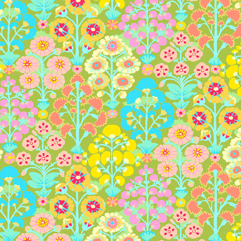 Free Spirit Fabrics - Kaffe Fasset Collective 85 & Fabulous, Sprays, Lime || SOLD BY THE HALF YARD