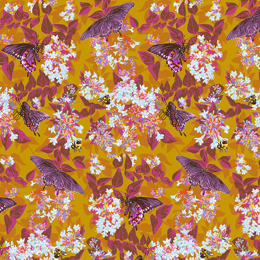 Free Spirit Fabrics - Our Fair Home, Neighborly, Honey || SOLD BY THE HALF YARD