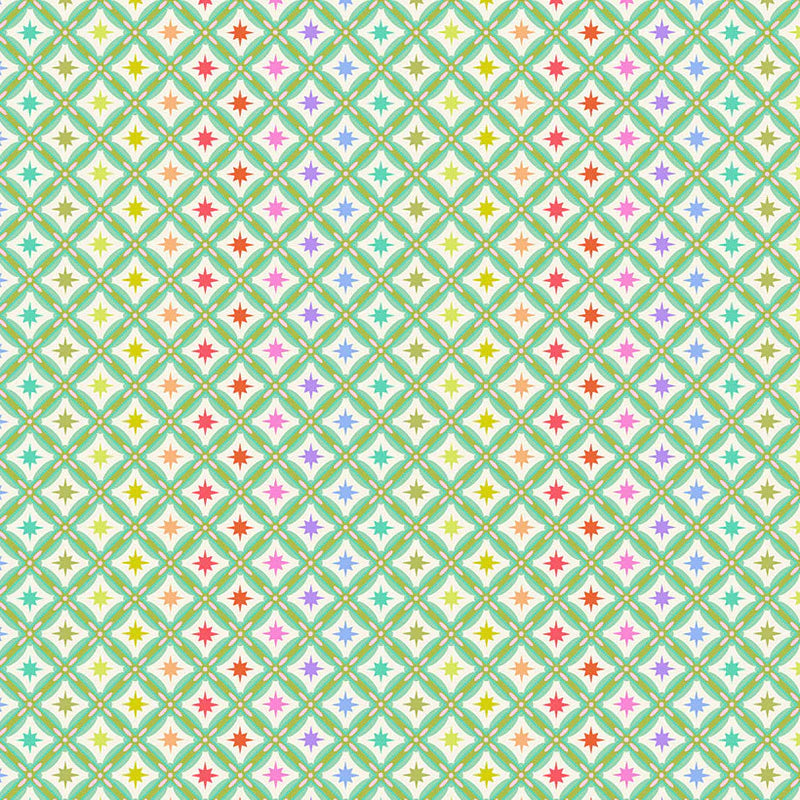Free Spirit Fabrics - Tula Pink, ROAR!, Stargazer, Mint || SOLD BY THE HALF YARD