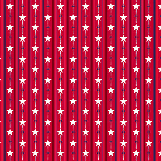 Andover Fabrics - Salute, Red Stripe || SOLD BY THE HALF YARD