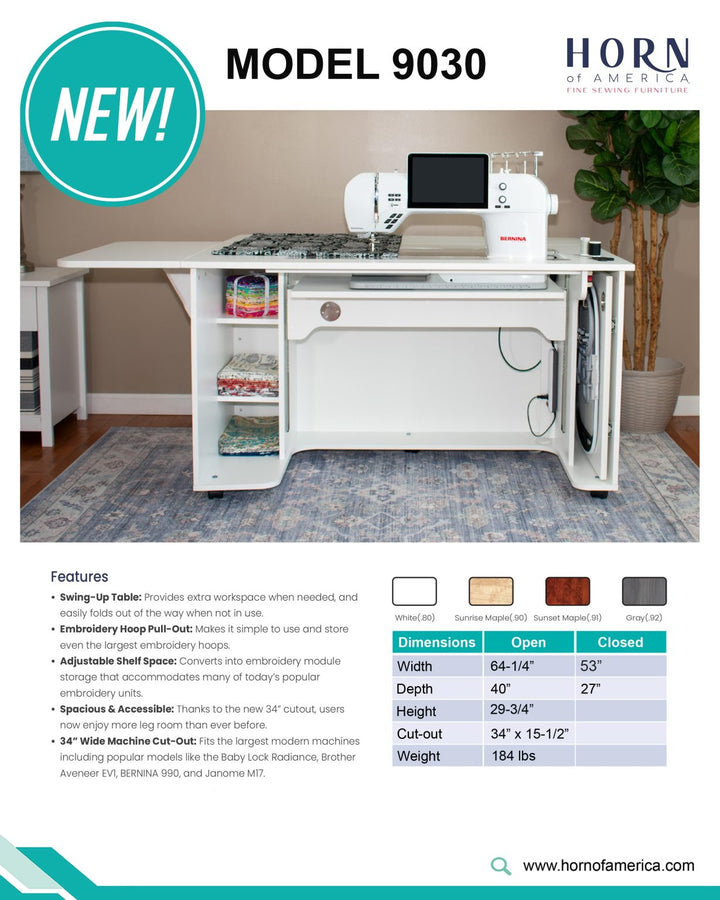 Horn Model 9030 Sewing/Embroidery Cabinet