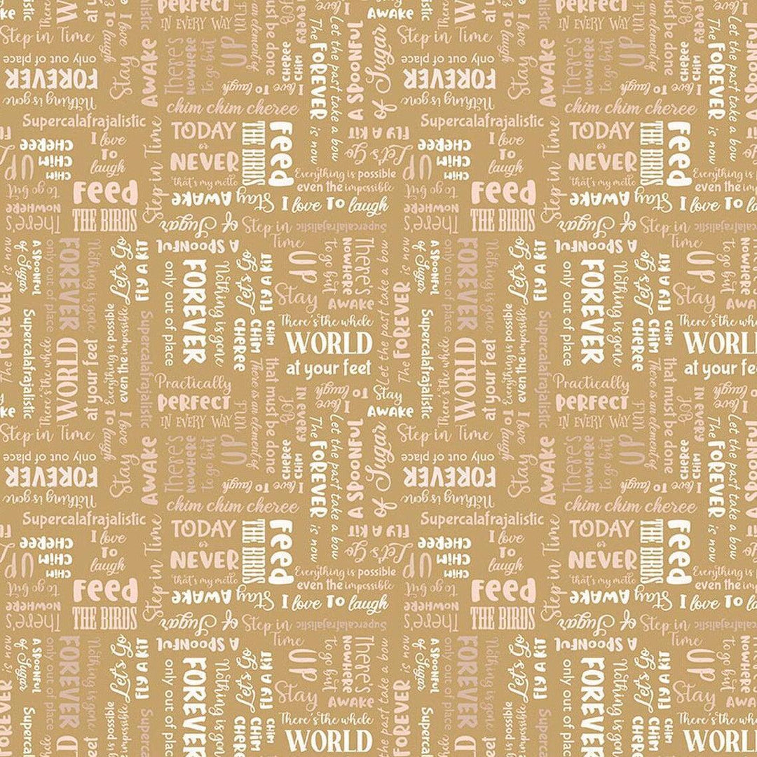Riley Blake Designs - A Spoonful of Sugar, Storybook, Gold || SOLD BY THE HALF YARD