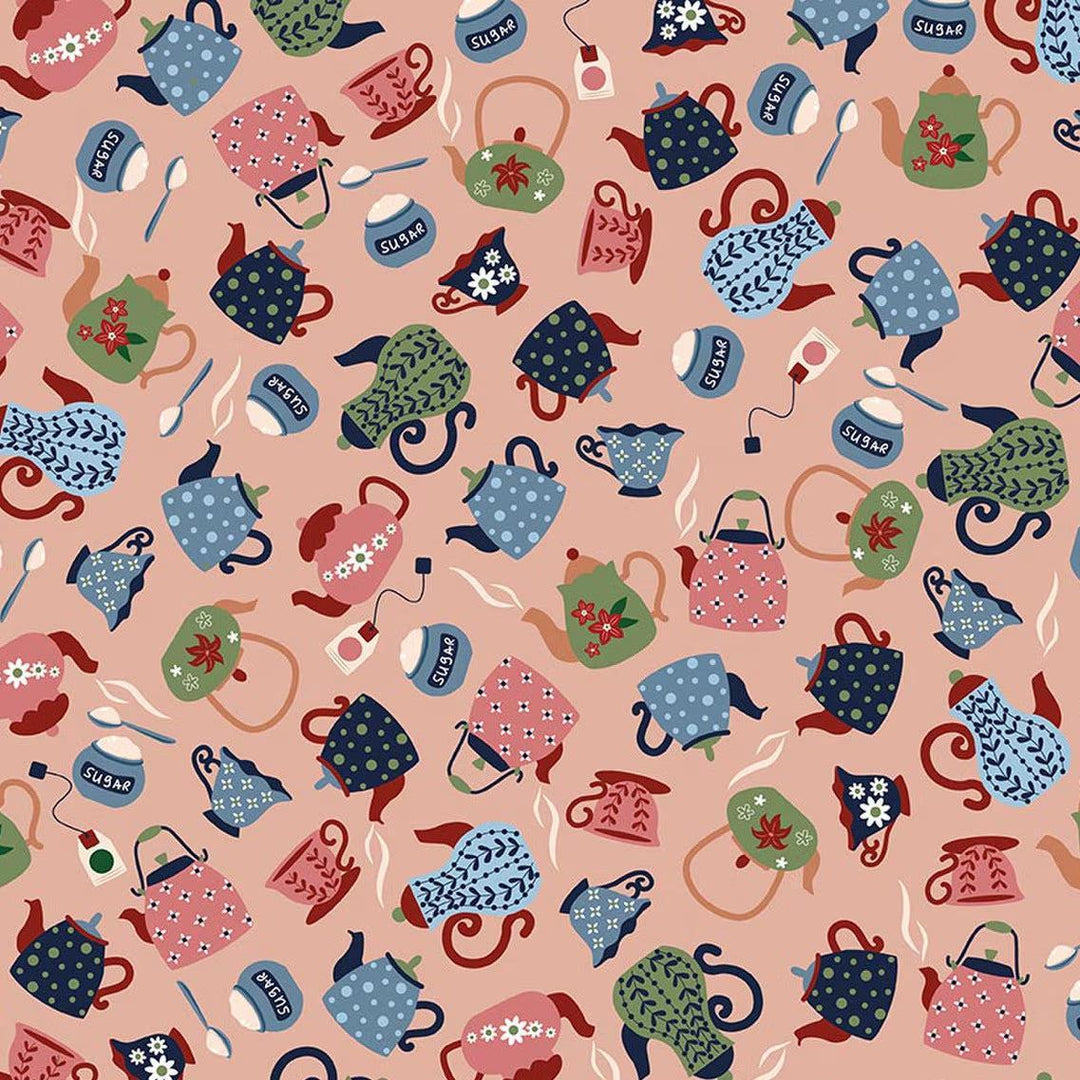 Riley Blake Designs - A Spoonful of Sugar, Tea and Sugar, Peach || SOLD BY THE HALF YARD