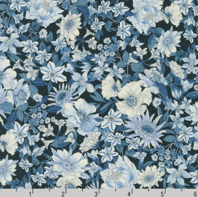 Sevenberry - Vintage Fleur, Floral Navy || SOLD BY THE HALF YARD