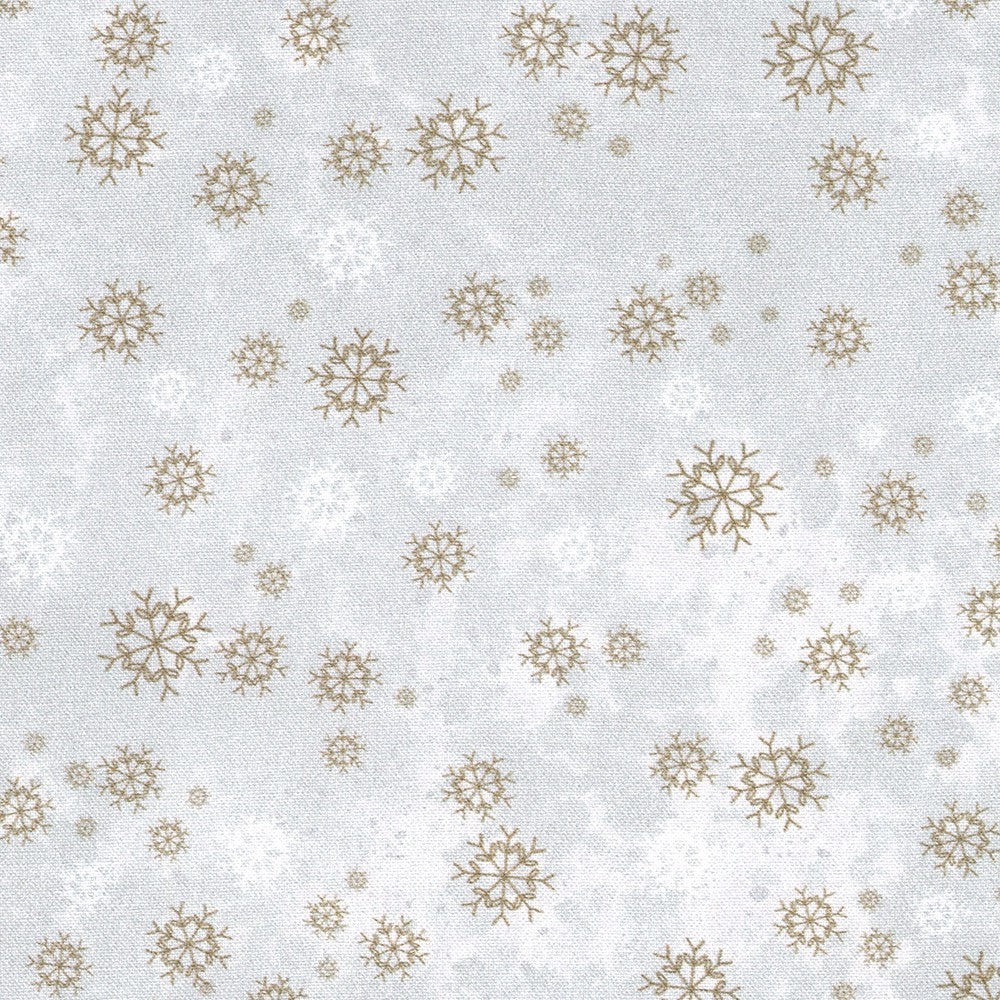 Robert Kaufman Fabrics - Snowy Fable, Snowflakes, Grey || SOLD BY THE HALF YARD