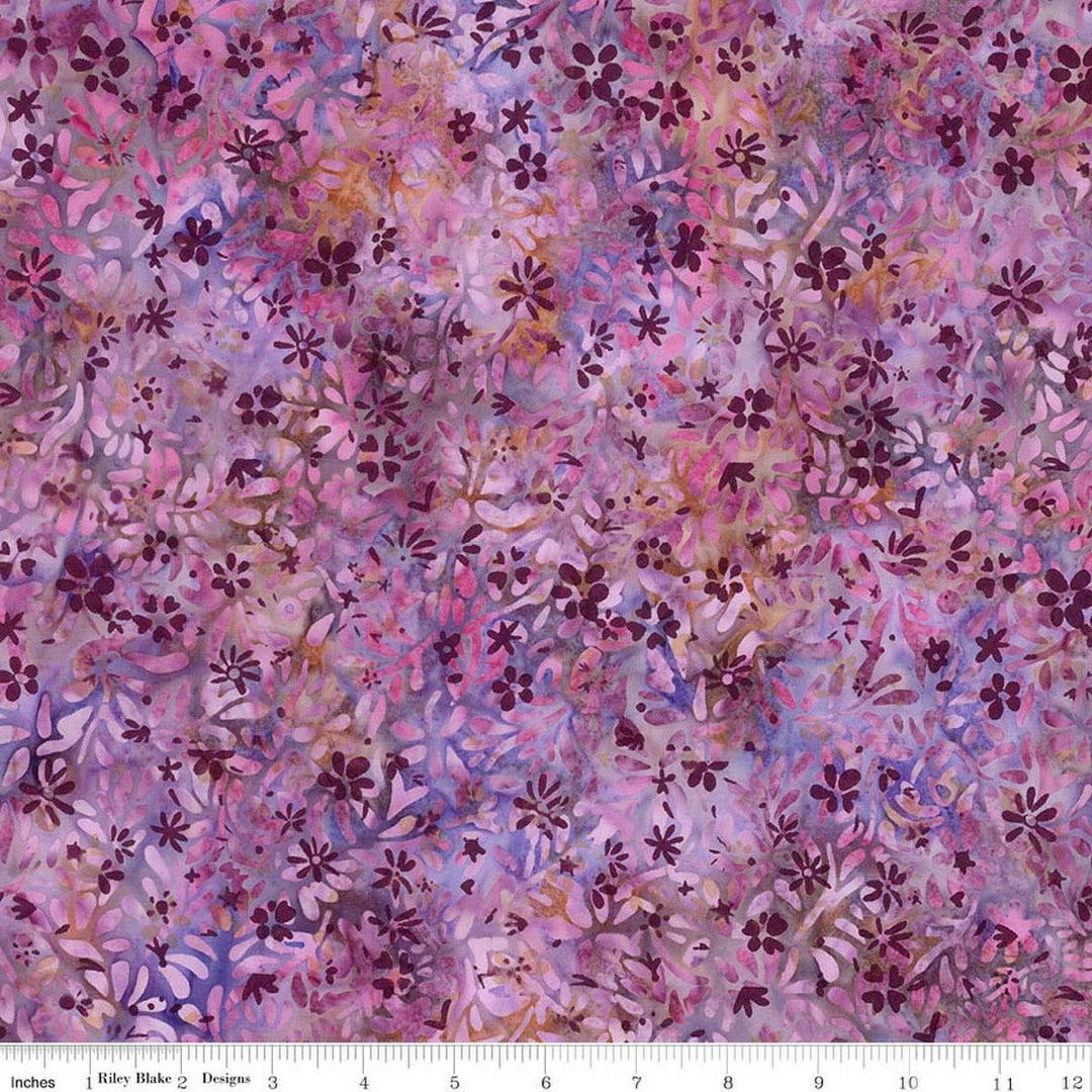 Riley Blake Designs - Expressions Batiks, Wildflowers, Dusty Periwinkle || SOLD BY THE HALF YARD