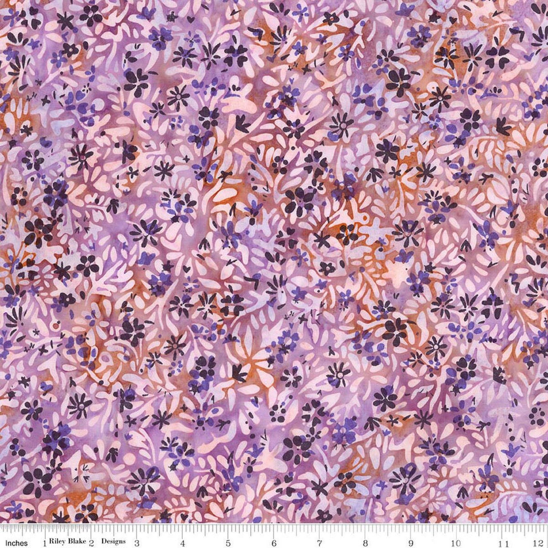 Riley Blake Designs - Expressions Batiks, Wildflowers, Lavender Blush || SOLD BY THE HALF YARD