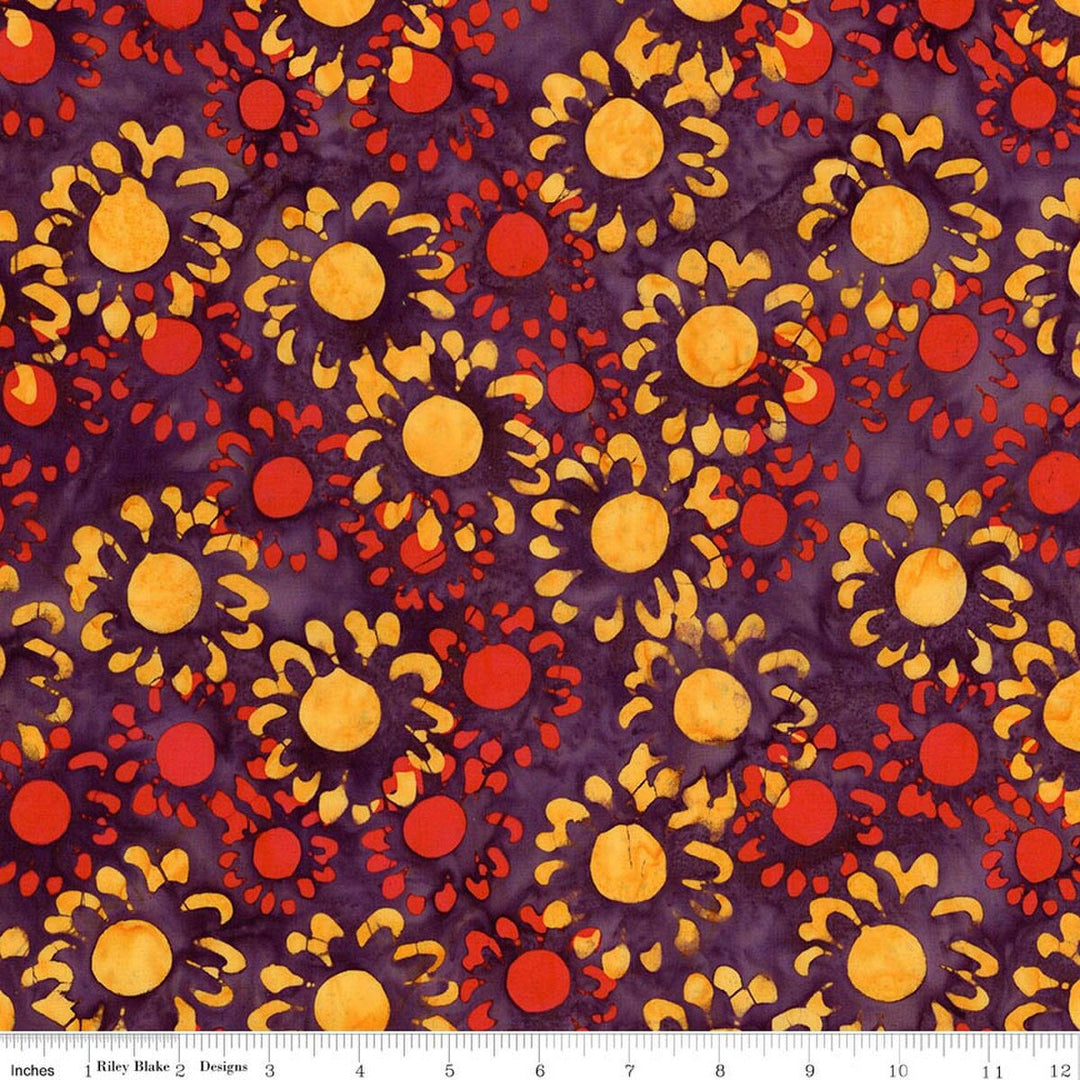 Riley Blake Designs - Expressions Batiks, Wildflowers, Purple Outburst || SOLD BY THE HALF YARD