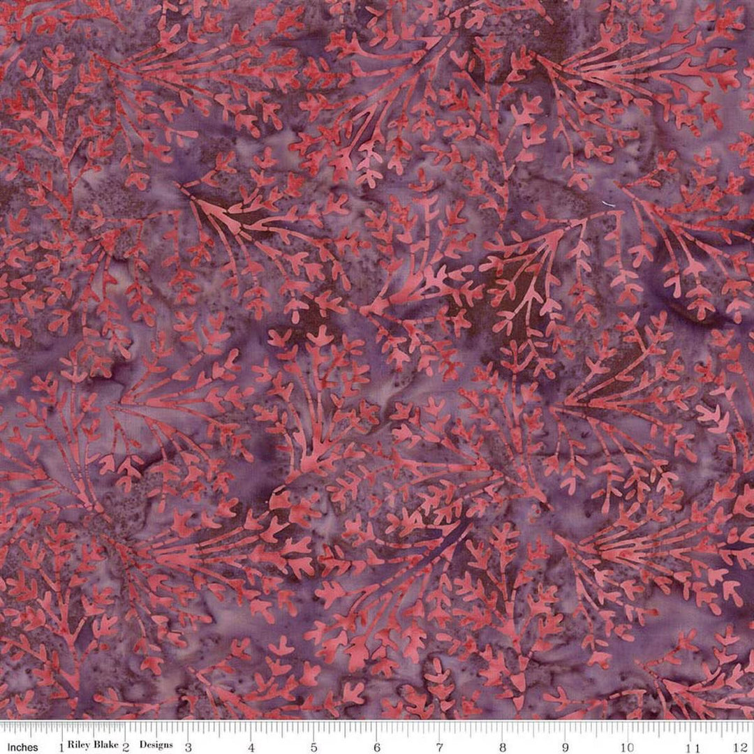 Riley Blake Designs - Expressions Batiks, Wildflowers, Splash of Grenadine || SOLD BY THE HALF YARD