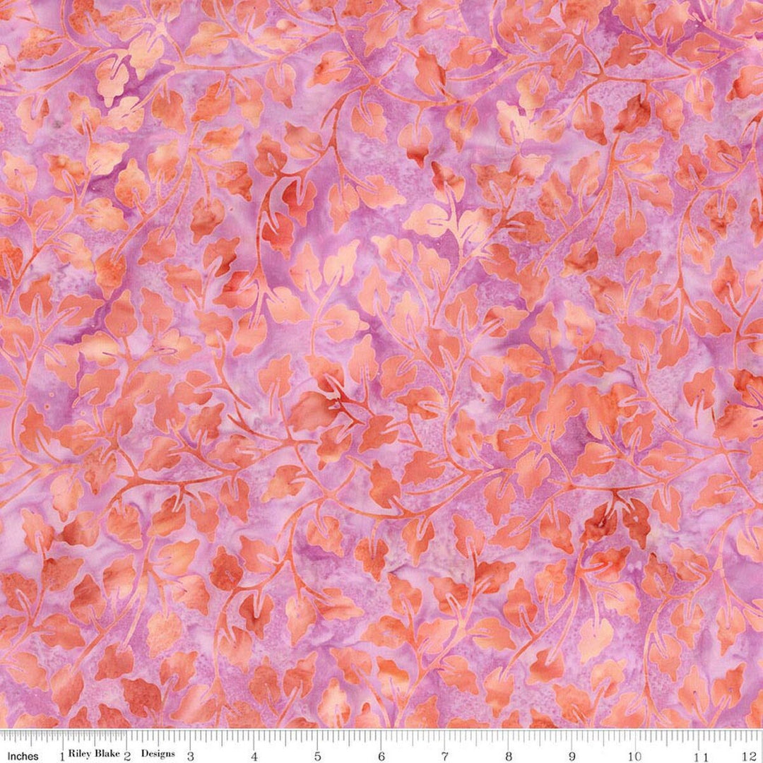 Riley Blake Designs - Expressions Batiks, Wildflowers, Afterglow || SOLD BY THE HALF YARD