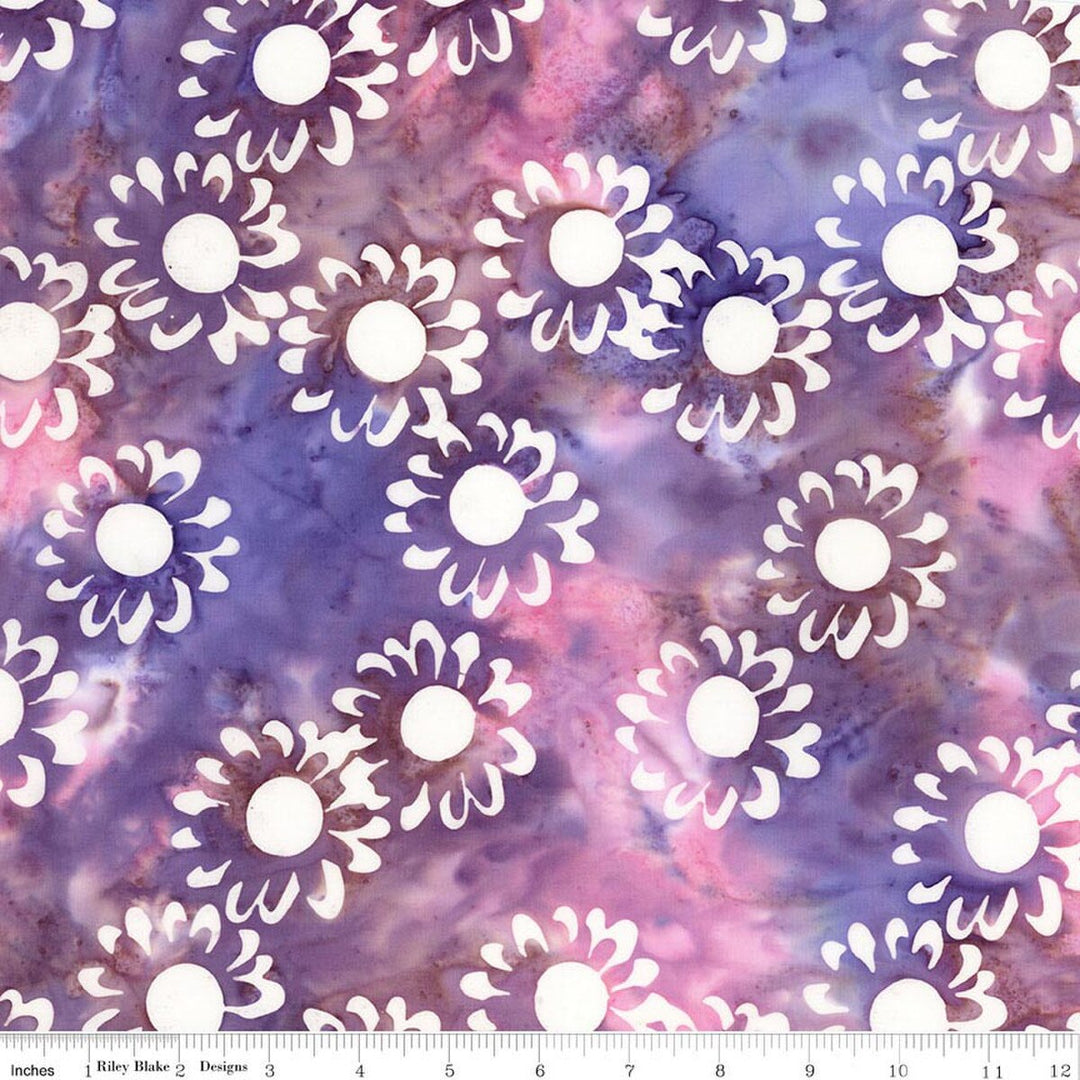 Riley Blake Designs - Expressions Batiks, Wildflowers, Raspberry Nightshade || SOLD BY THE HALF YARD