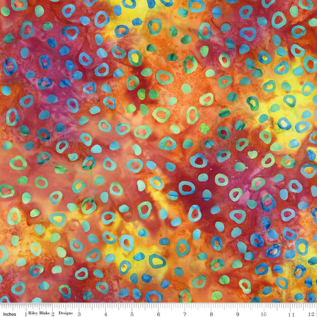 Riley Blake Designs - Expressions Batiks, Bold in Bloom, Rainbow Sherbet || SOLD BY THE HALF YARD