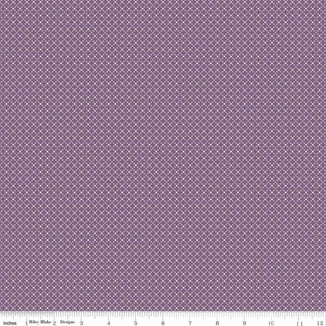 Riley Blake Designs - Bee Dots, Elvira Plum || SOLD BY THE HALF YARD