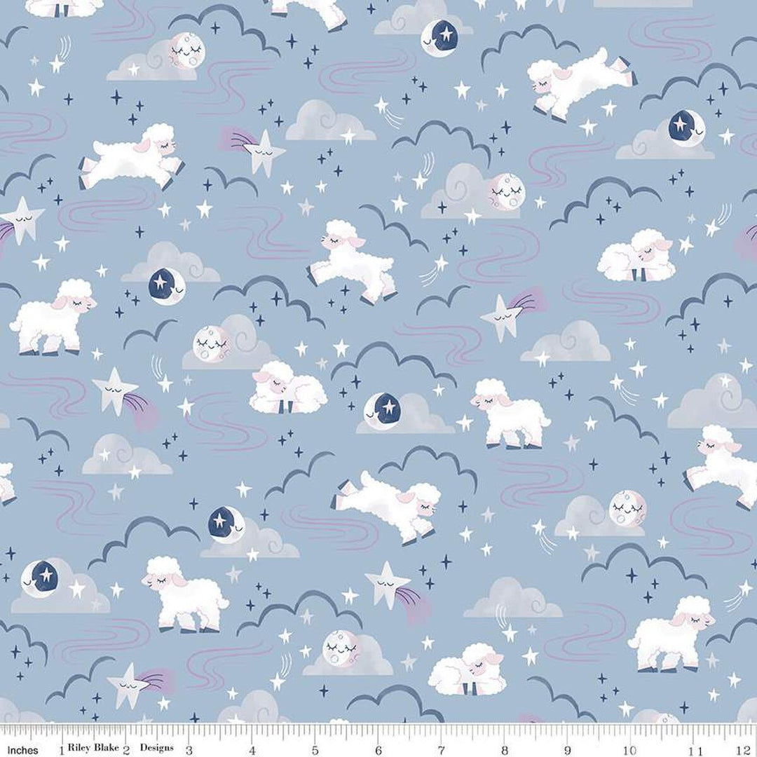 Riley Blake Designs - Twinkle Little Star, Main, Blue || SOLD BY THE HALF YARD