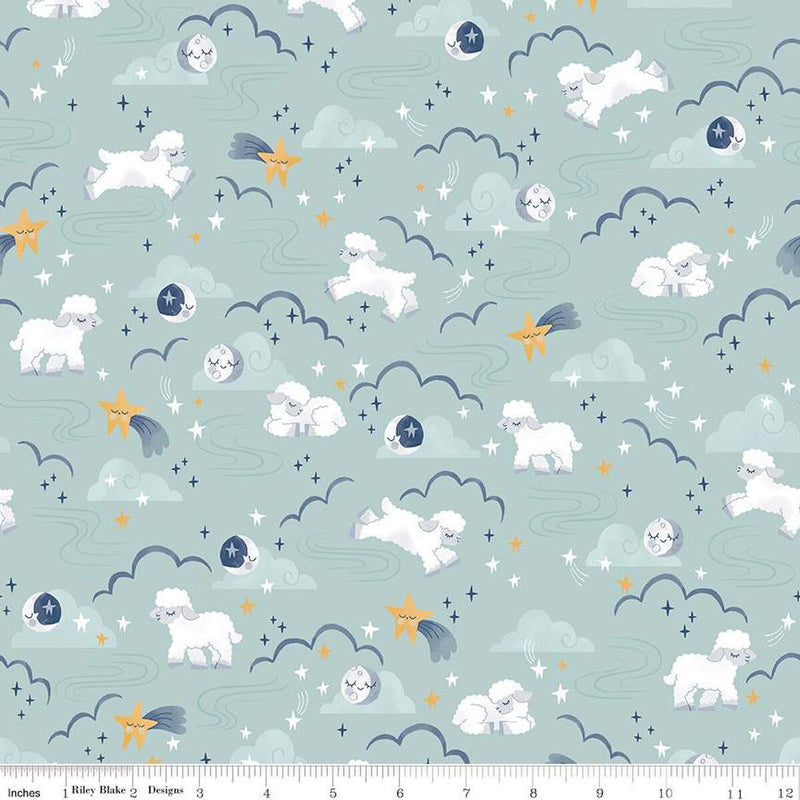Riley Blake Designs - Twinkle Little Star, Main, Mist || SOLD BY THE HALF YARD