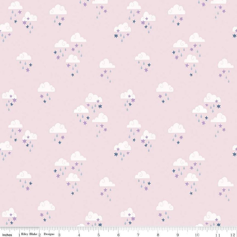 Riley Blake Designs - Twinkle Little Star, Dream Skies, Pink || SOLD BY THE HALF YARD