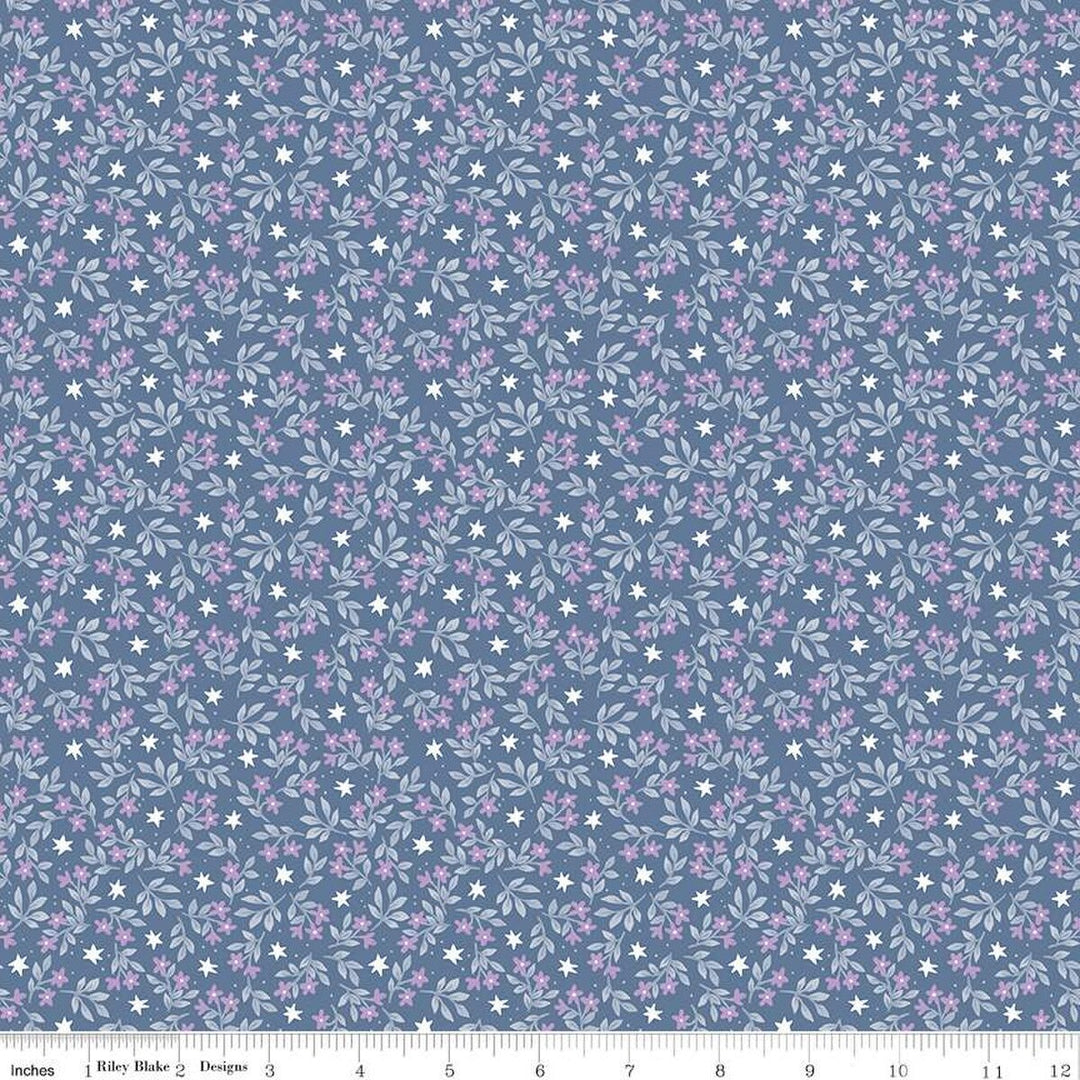 Riley Blake Designs - Twinkle Little Star, Jasmine Stars, Denim || SOLD BY THE HALF YARD