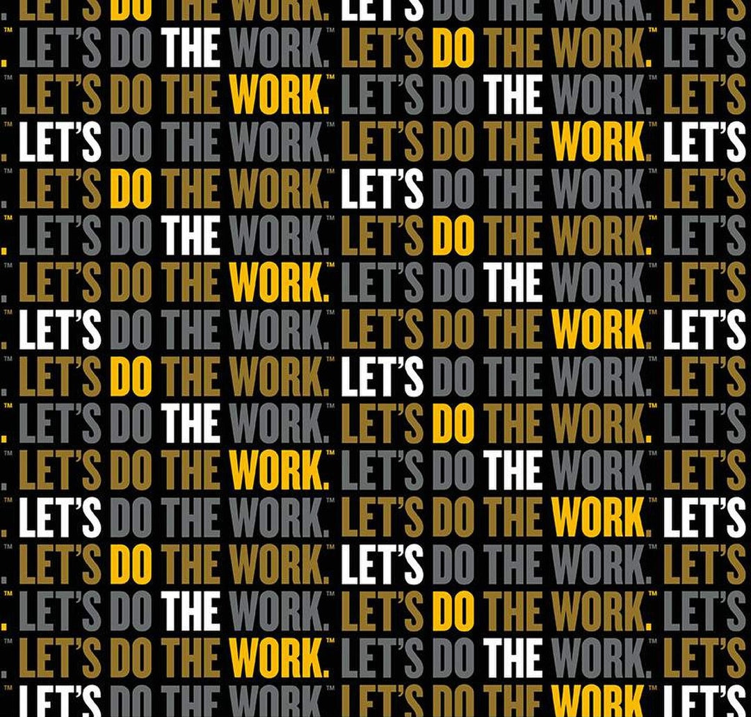 Riley Blake Designs - Caterpillar 100 Years, Slogan, Black || SOLD BY THE HALF YARD