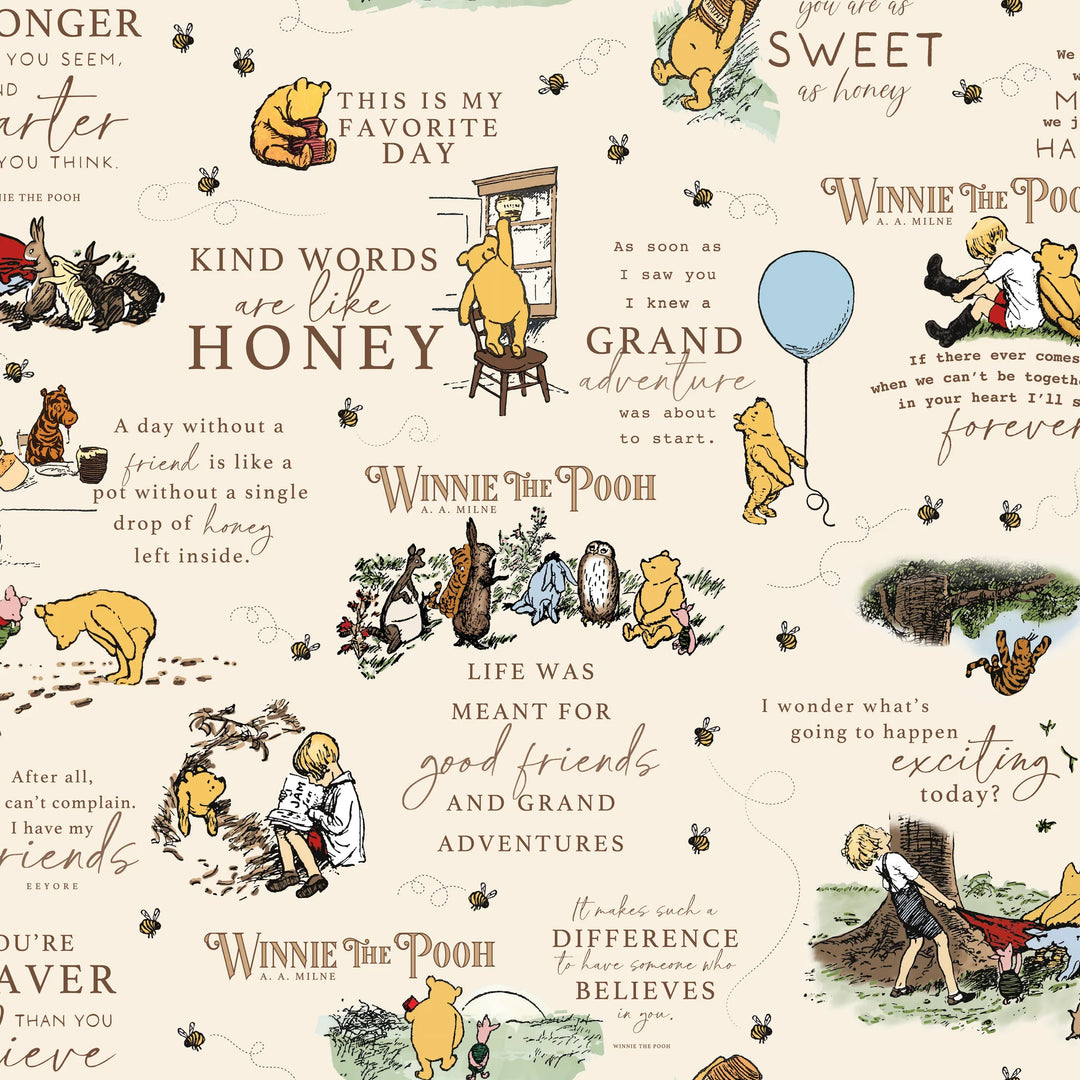 Riley Blake Designs - Winnie the Pooh, Main, Cream || SOLD BY THE HALF YARD