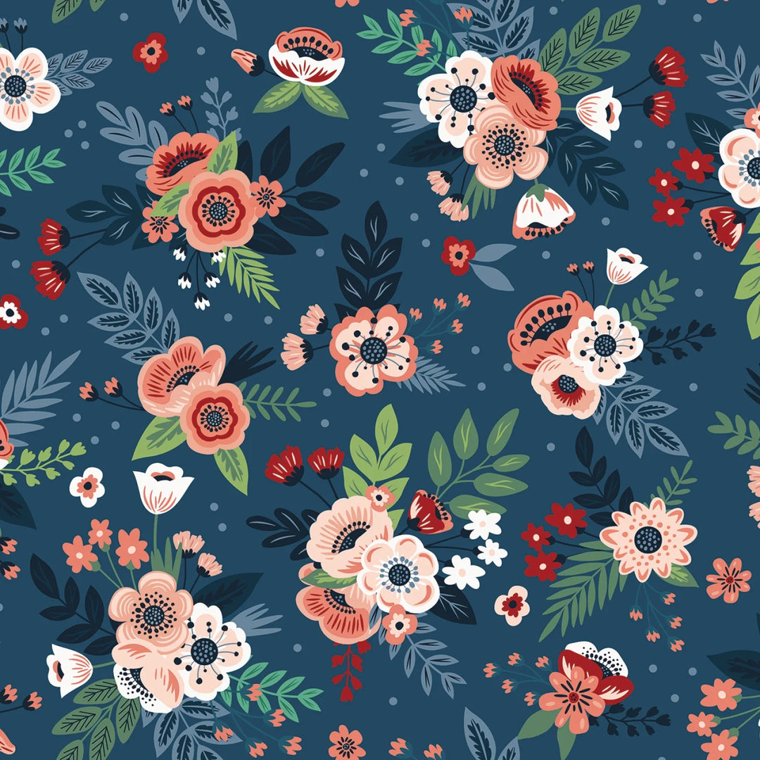 Riley Blake Designs - A Spoonful of Sugar, Floral, Night || SOLD BY THE HALF YARD