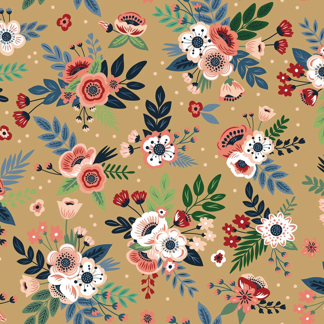 Riley Blake Designs - A Spoonful of Sugar, Floral, Sunrise || SOLD BY THE HALF YARD