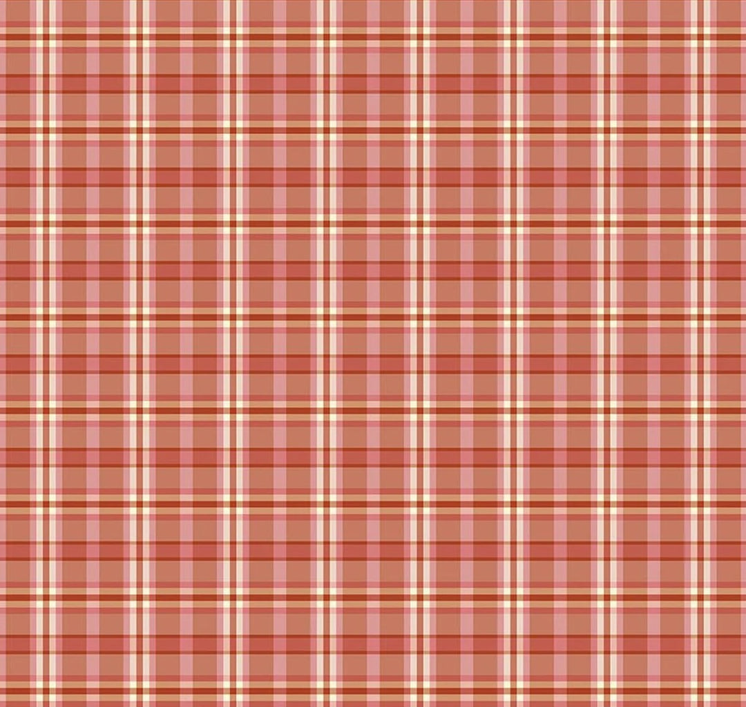 Riley Blake Designs - A Spoonful of Sugar, Plaid Poppins, Apricot || SOLD BY THE HALF YARD