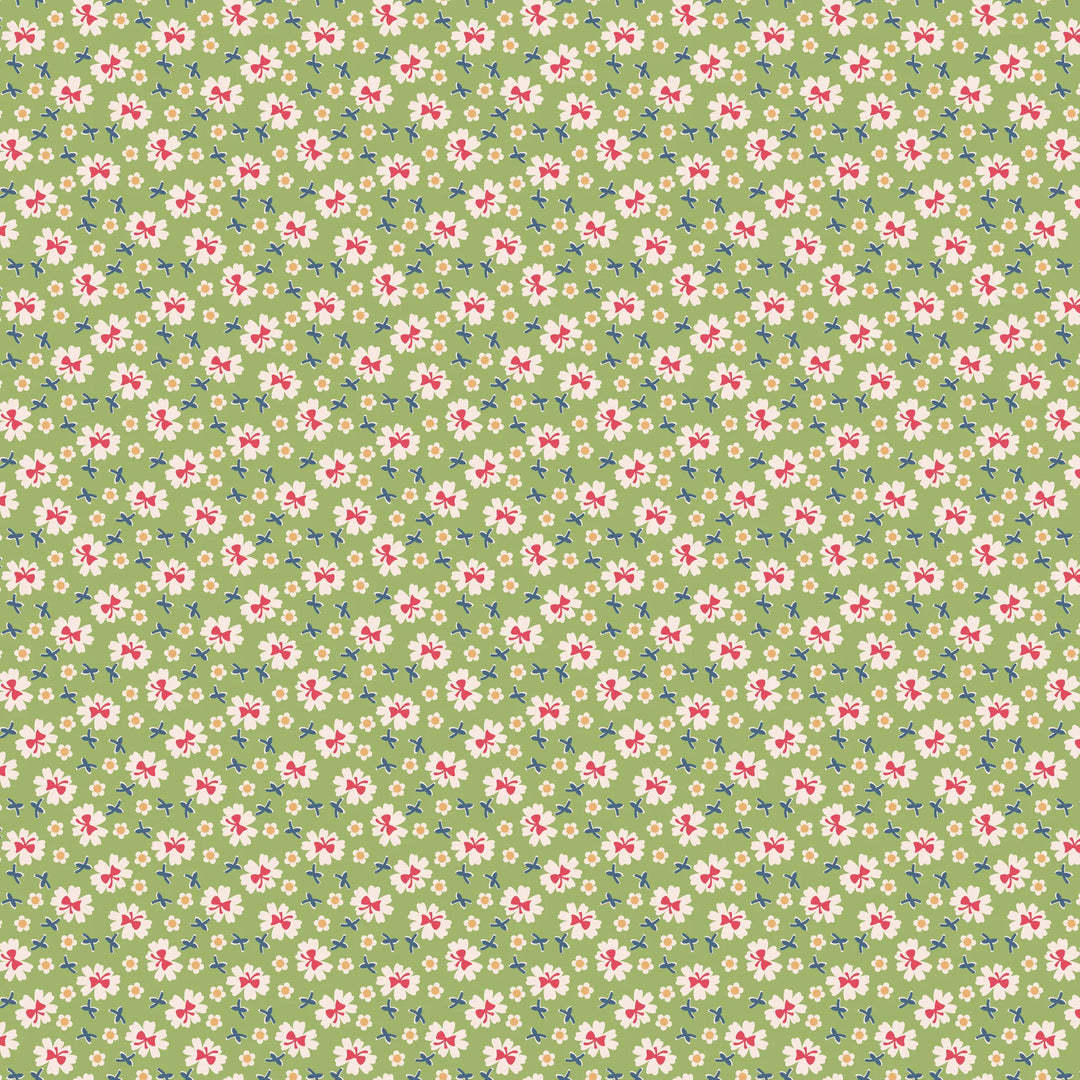 Riley Blake Designs - Farmer's Daughter, Bows Thyme || SOLD BY THE HALF YARD