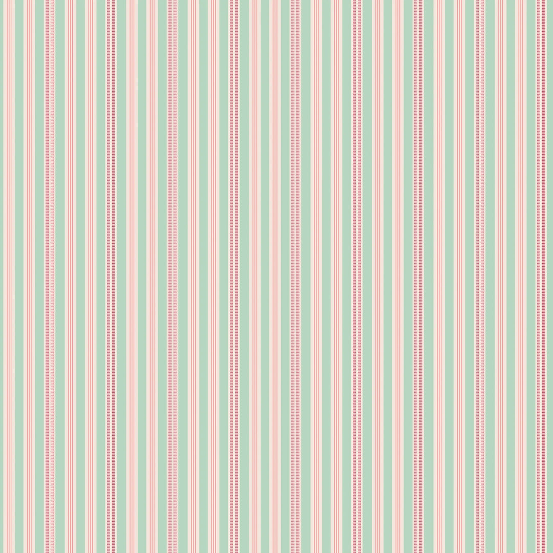 Riley Blake Designs - Farmer's Daughter, Ticking Sage || SOLD BY THE HALD YARD