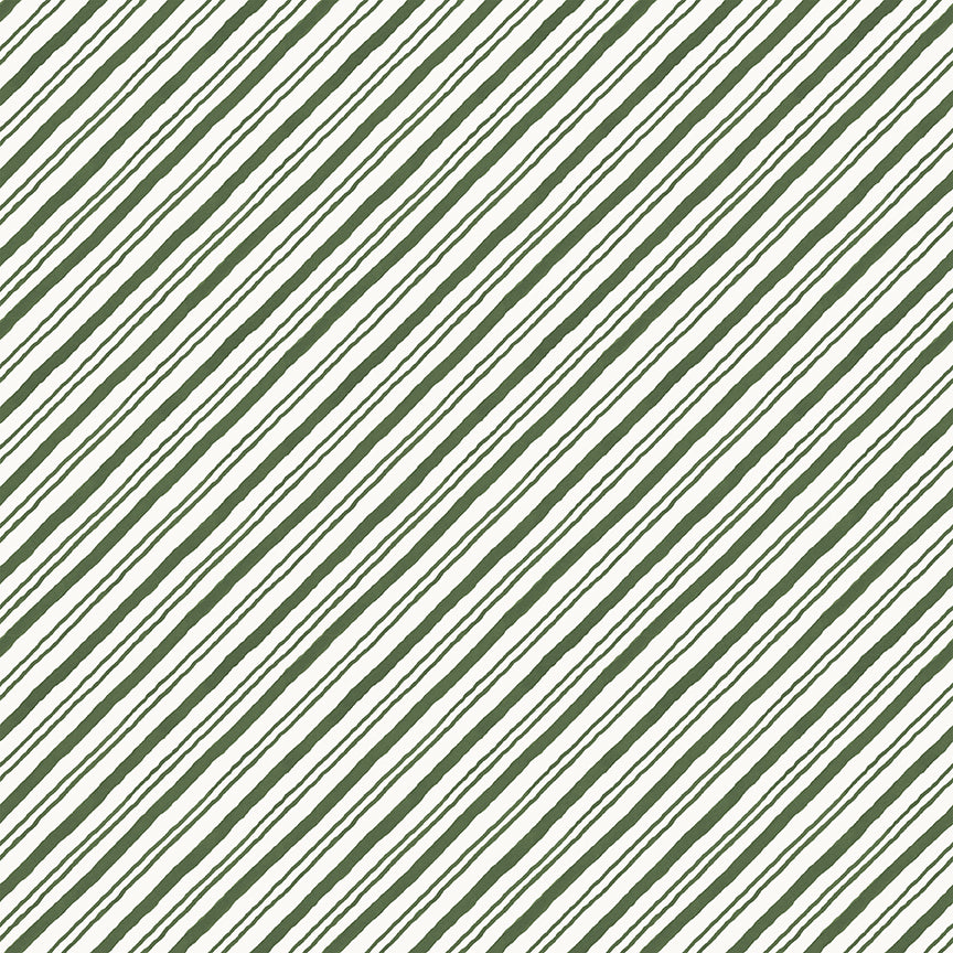 Riley Blake Designs - Holiday Spirit, Stripes, Green || SOLD BY THE HALF YARD