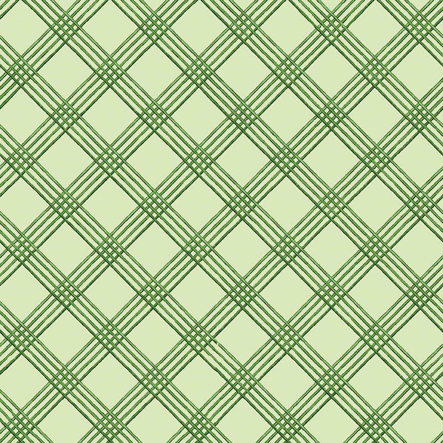 Riley Blake Designs - Gingerbread, Windowpane, Plaid, Green || SOLD BY THE HALF YARD
