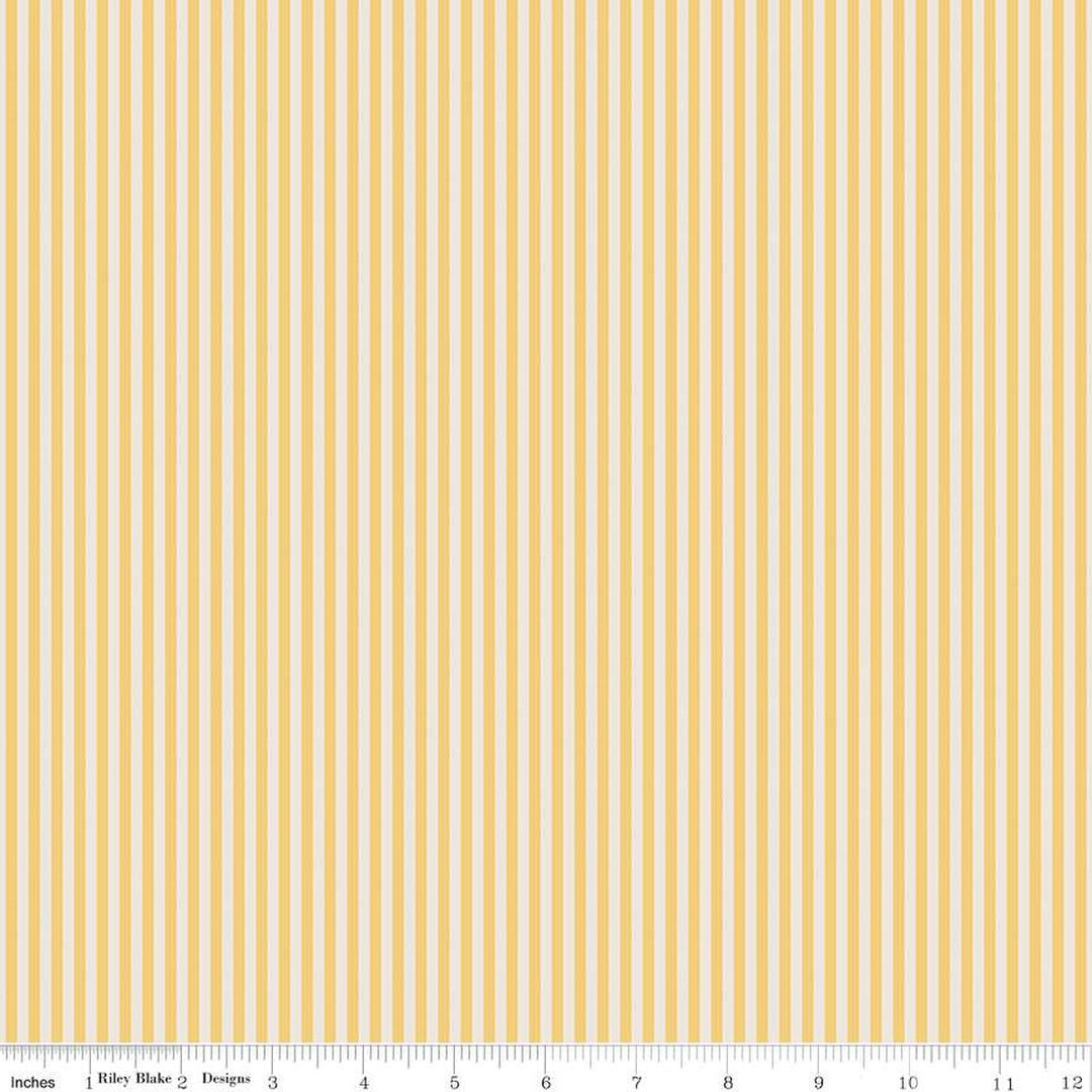 Riley Blake Designs - 1/8" Stripes on Ivory Honey || SOLD BY THE HALF YARD