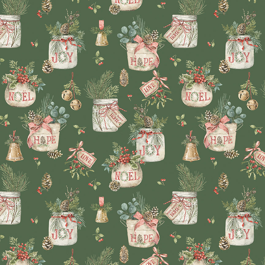 Riley Blake Designs - Holiday Spirit, Main, Green || SOLD BY THE HALF YARD