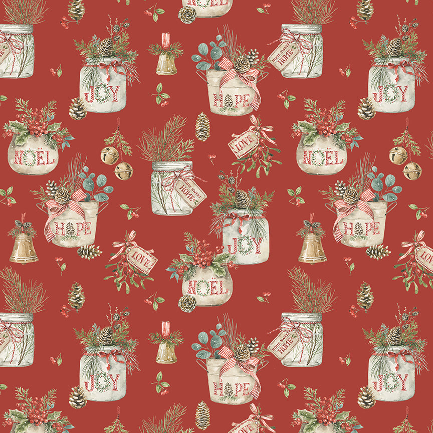 Riley Blake Designs - Holiday Spirit, Main, Red || SOLD BY THE HALF YARD