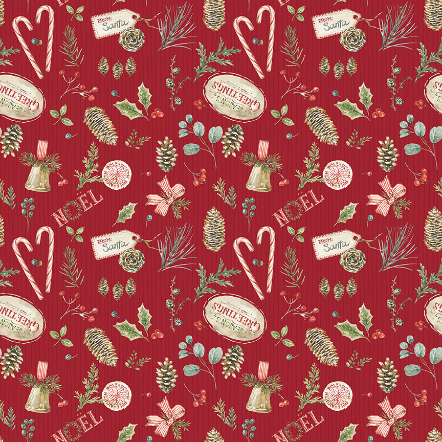 Riley Blake Designs - Holiday Spirit, Christmas Toss, Red || SOLD BY THE HALF YARD