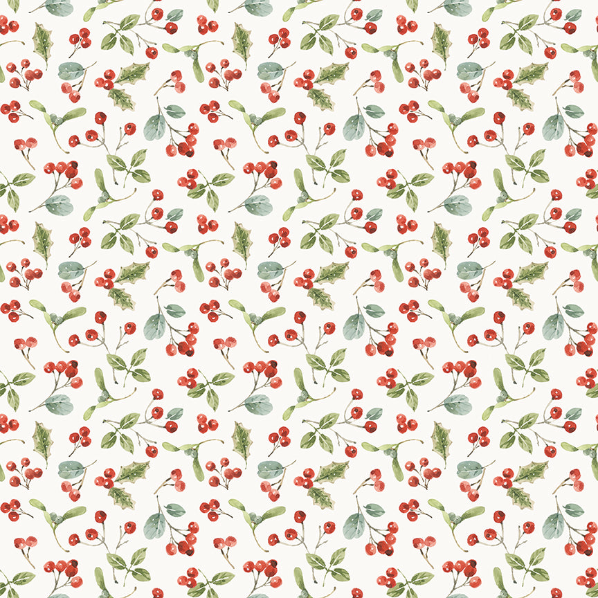 Riley Blake Designs - Holiday Spirit, Berries, Cream || SOLD BY THE HALF YARD
