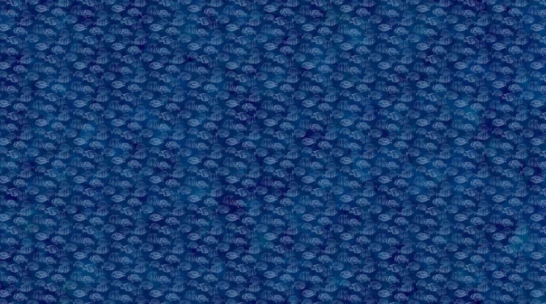 Northcott - Coral Reef, Fish Blender, Navy || SOLD BY THE HALF YARD