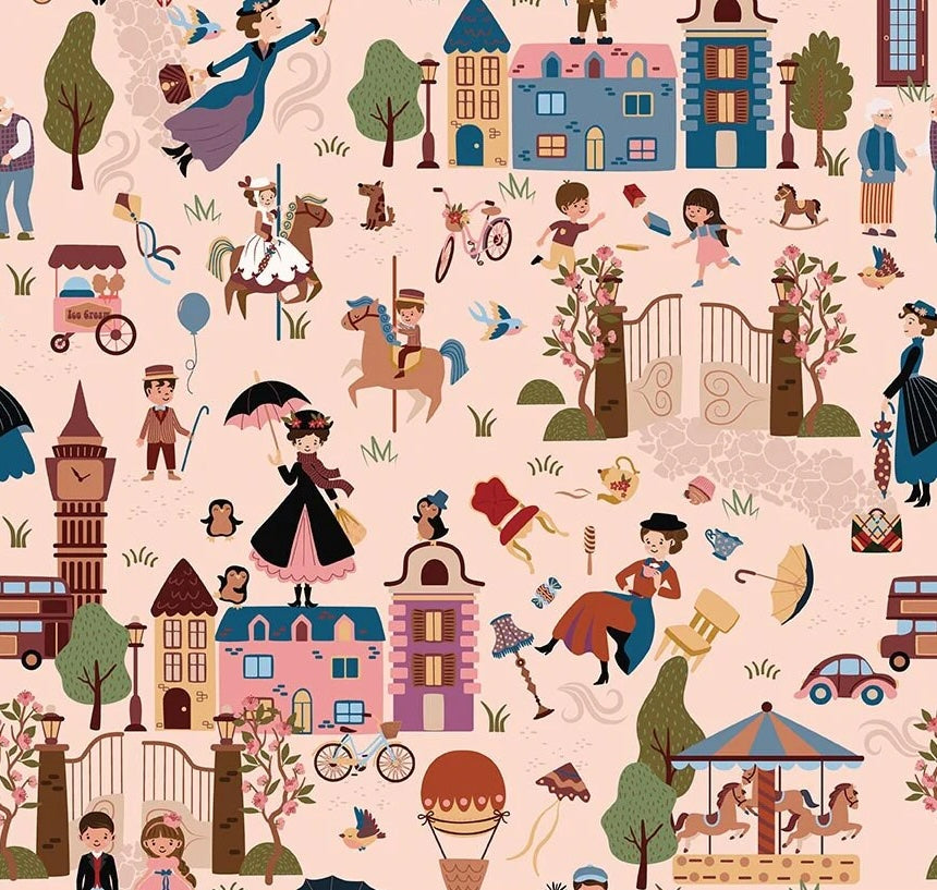 Riley Blake Designs - A Spoonful of Sugar, Cherry Tree Lane, Champagne || SOLD BY THE HALF YARD