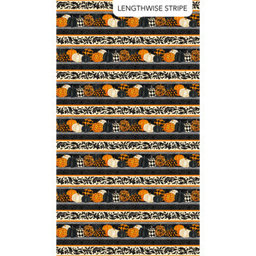 Northcott Fabrics - Hallow's Eve, Stripe, Black Multi || SOLD BY THE HALF YARD