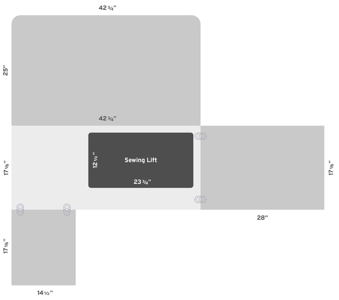 Wallaby Dual Rail Electric Sewing Cabinet